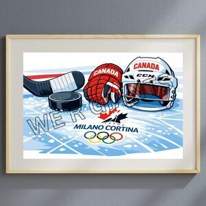 Team Canada Olympic Hockey Print 17x11 Candaian Hockey Poster